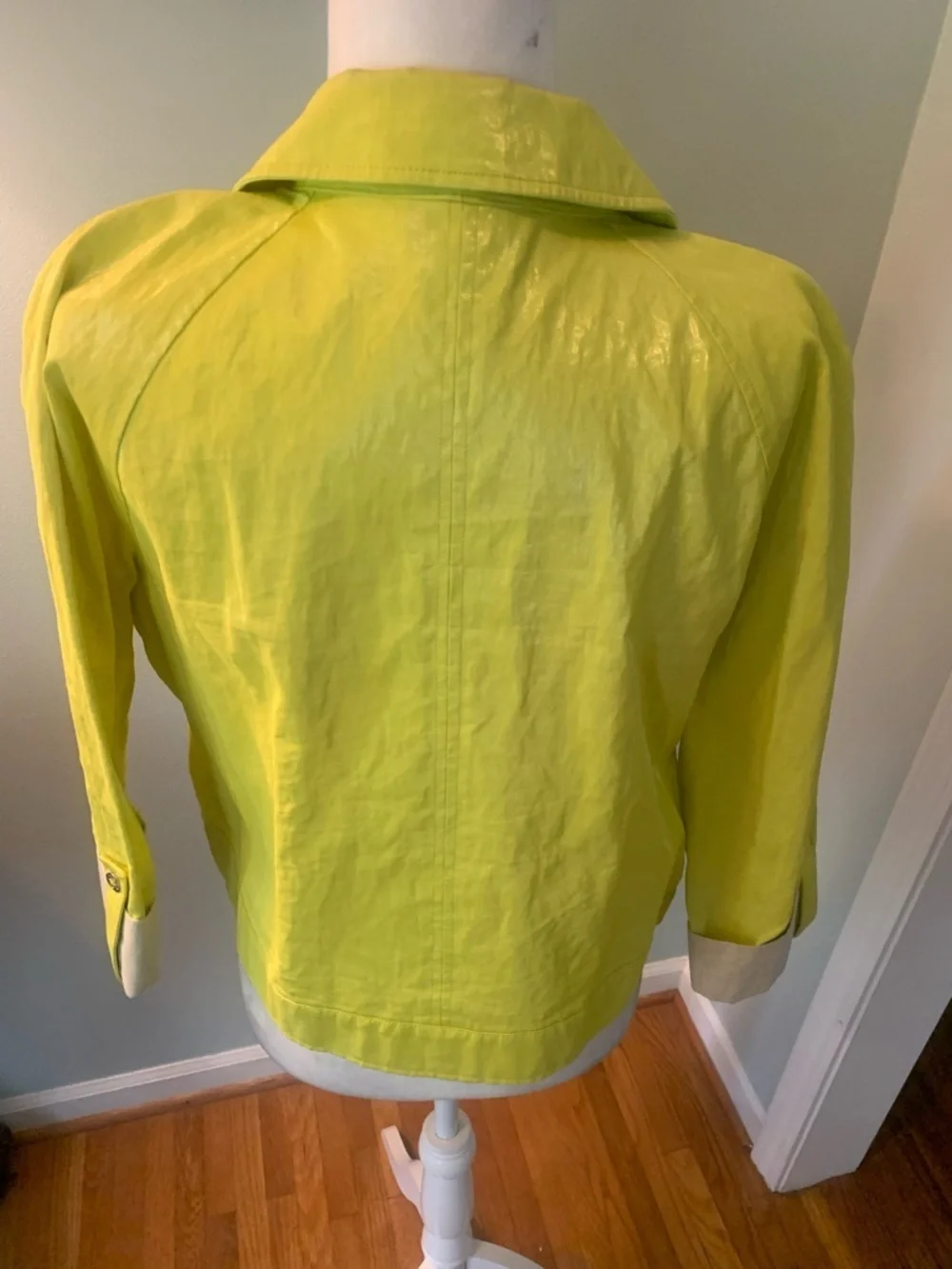 J’Envie yellow buttoned lightweight jacket, size 12